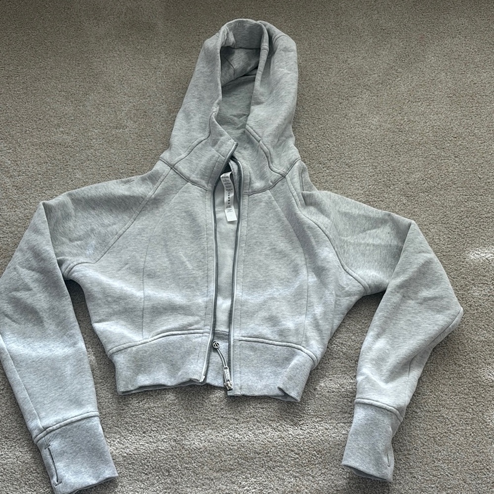 Lululemon Gray Cropped Hoodie